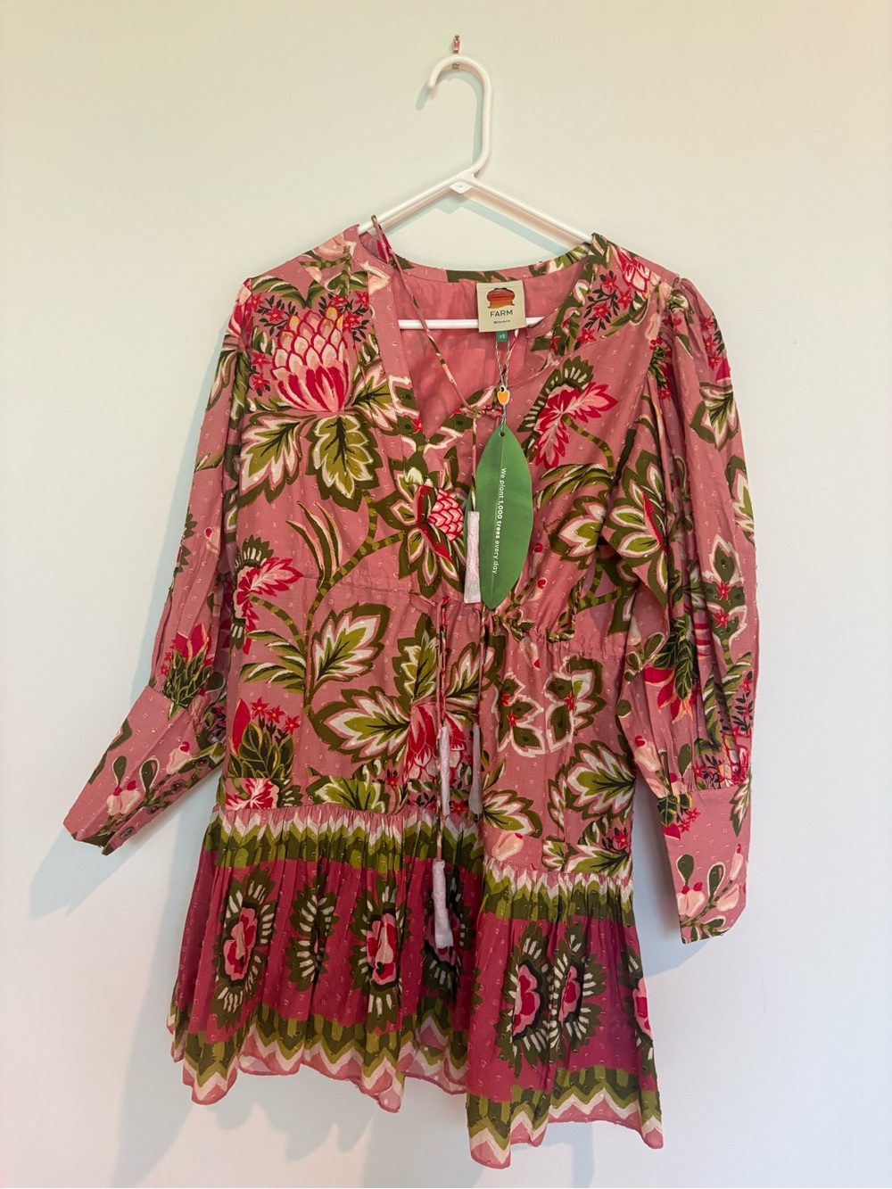 FARM Rio Pink Floral Tie-Waist Aura Floral - XS